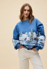 Daydreamer Alpine Ski Scene Oversized Crew