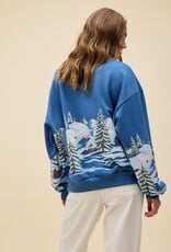 Daydreamer Alpine Ski Scene Oversized Crew
