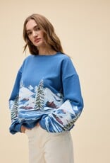 Daydreamer Alpine Ski Scene Oversized Crew