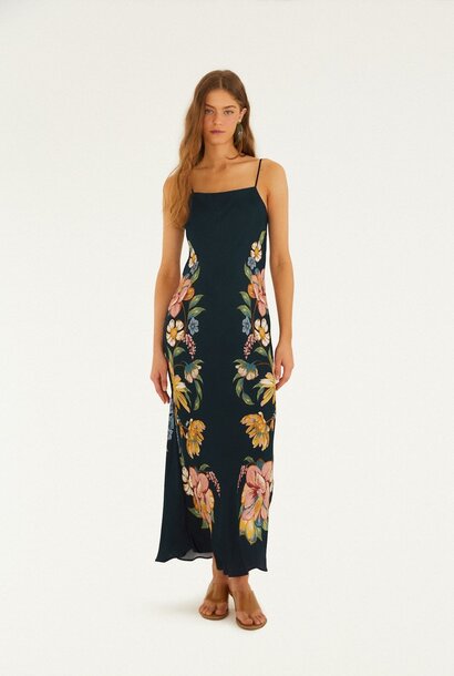 Dark Blue Maira Floral Maxi Dress