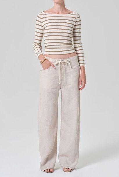 Brynn Drawstring Linen Trouser