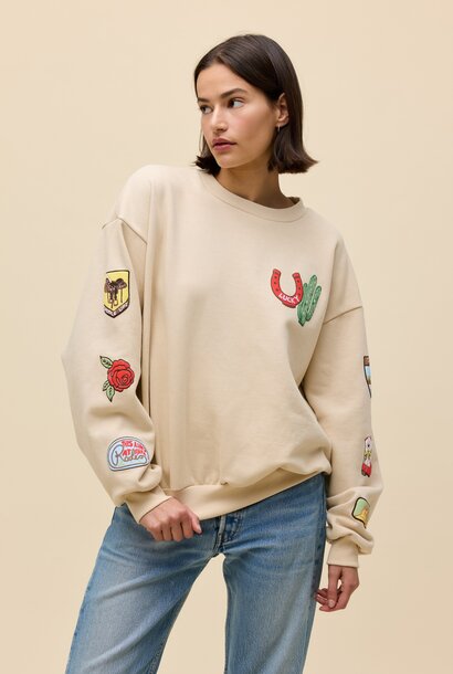 Western Patches Oversized Sweatshirt
