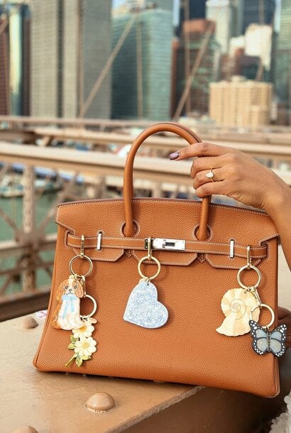 Hand Painted Bag Charm + Key Chain