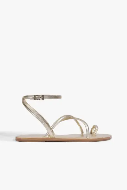 Valeria Leather Flat Sandal