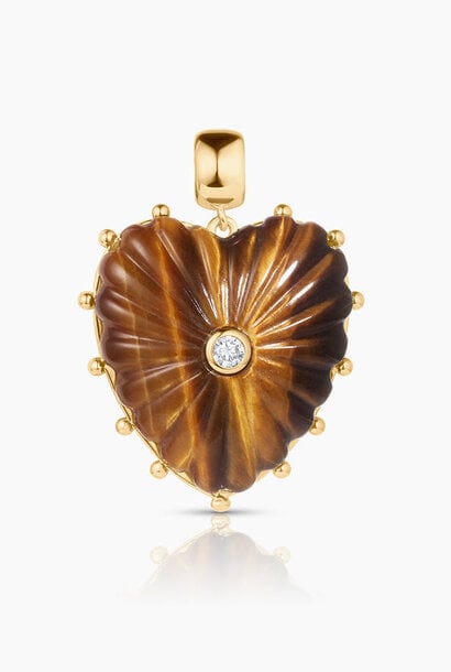 Malene Tigers Eye Heart Bail Charm