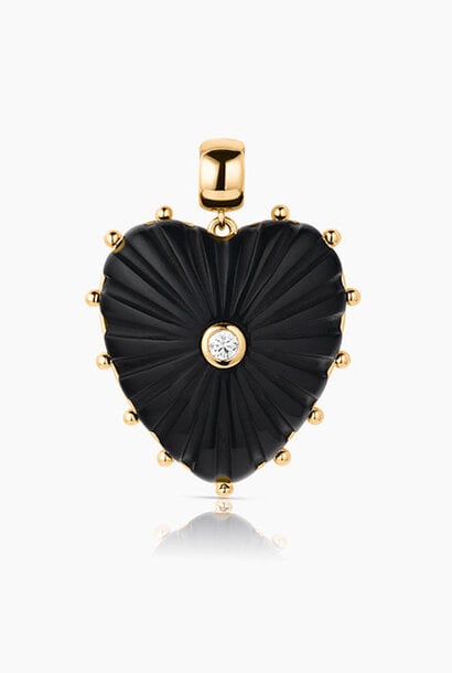 Malene Onyx Heart Bail Charm