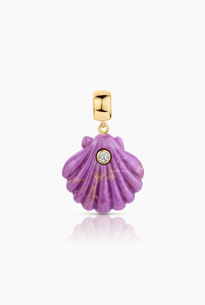 Coquille Purple Mica Shell Bail Charm