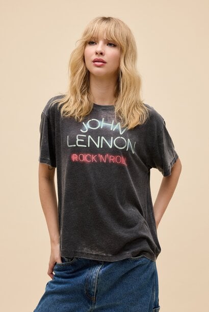 John Lennon Rock 'n' Roll Burnout Boyfriend Tee