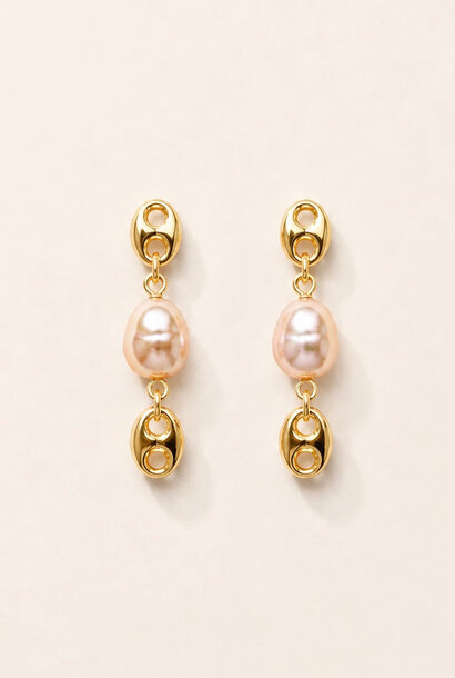 Annie Gold Earrings w/ Pearl