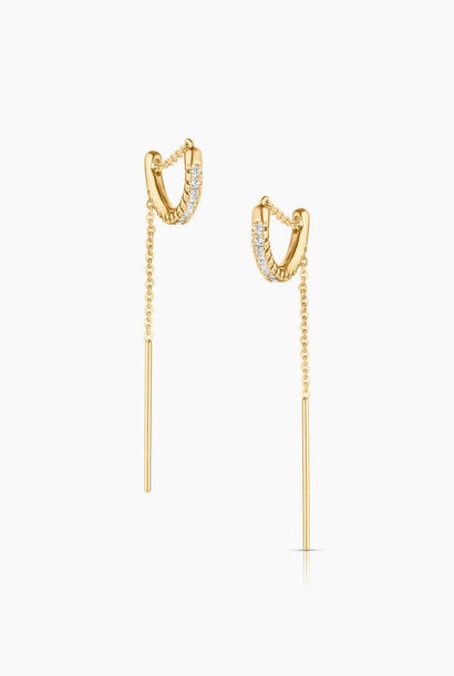 Lila Pavé Threader Earrings