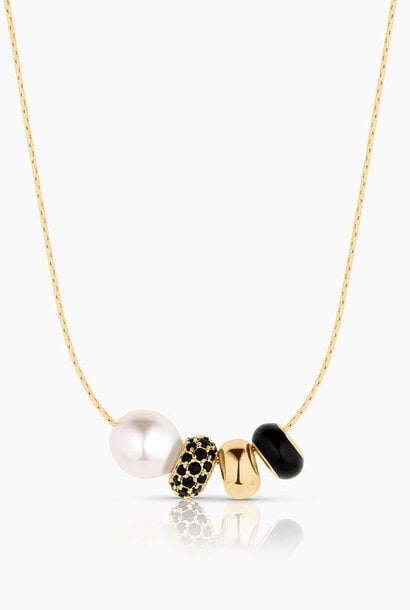 Isla Noir Bead Snake Chain Necklace