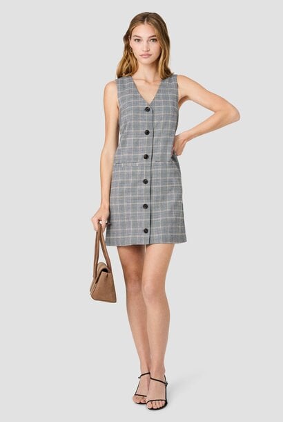 Matteo Plaid A-Line Mini Dress