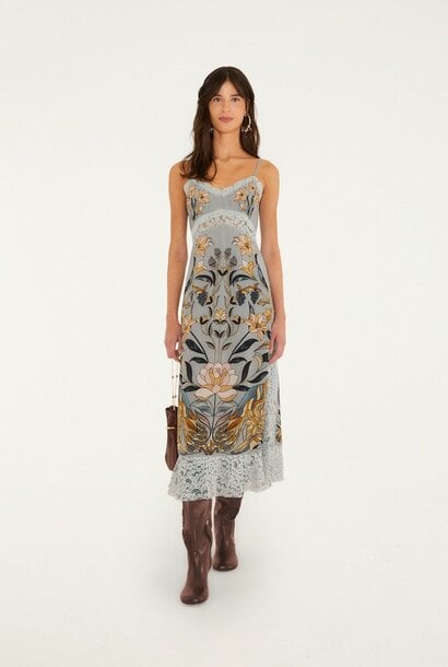 Stained Glass Beauty Slip Midi Dress