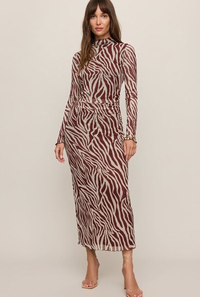 Sevilla Zebra Mesh Midi Dress