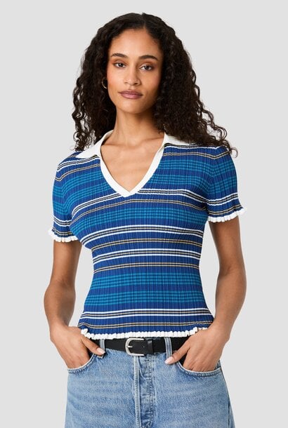 Crinkle Knit Stripe Tee