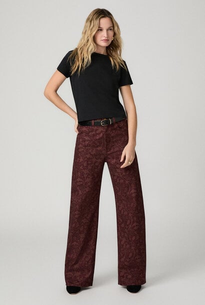 Arellia 32" Wide Leg Jean - Etched Tulip Garnet