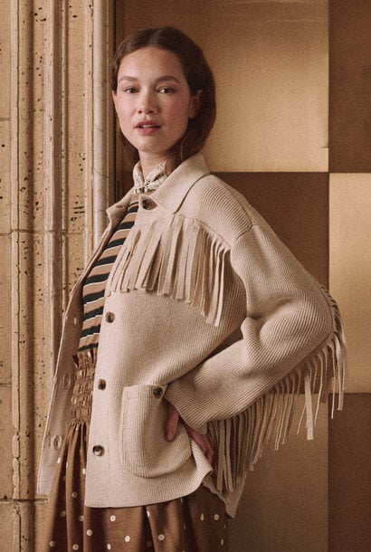 The Western Fringe Sweater Jacket