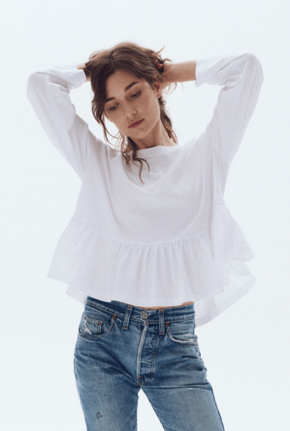 The Long Sleeve Ruffle Tee