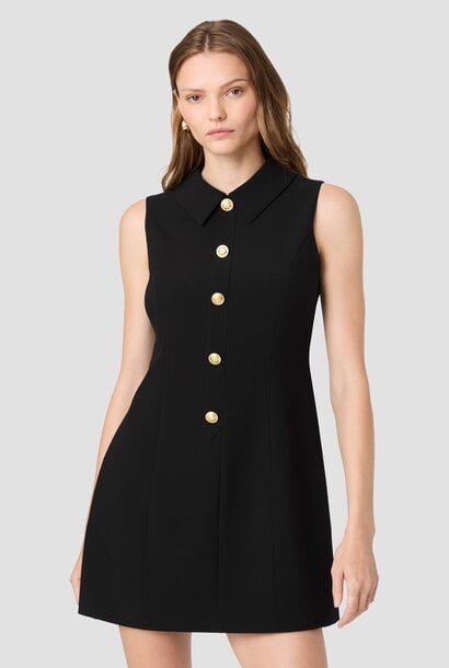 Azra Twill Sleeveless Collar Dress