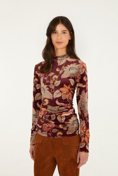 Floral Velvet Jersey Blouse