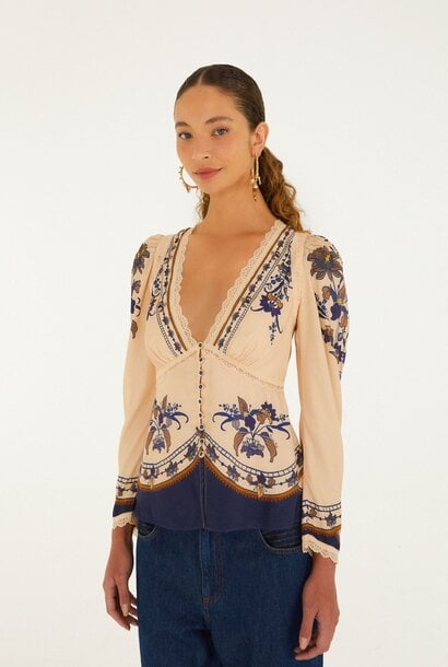 Liz Lace Buttoned Blouse