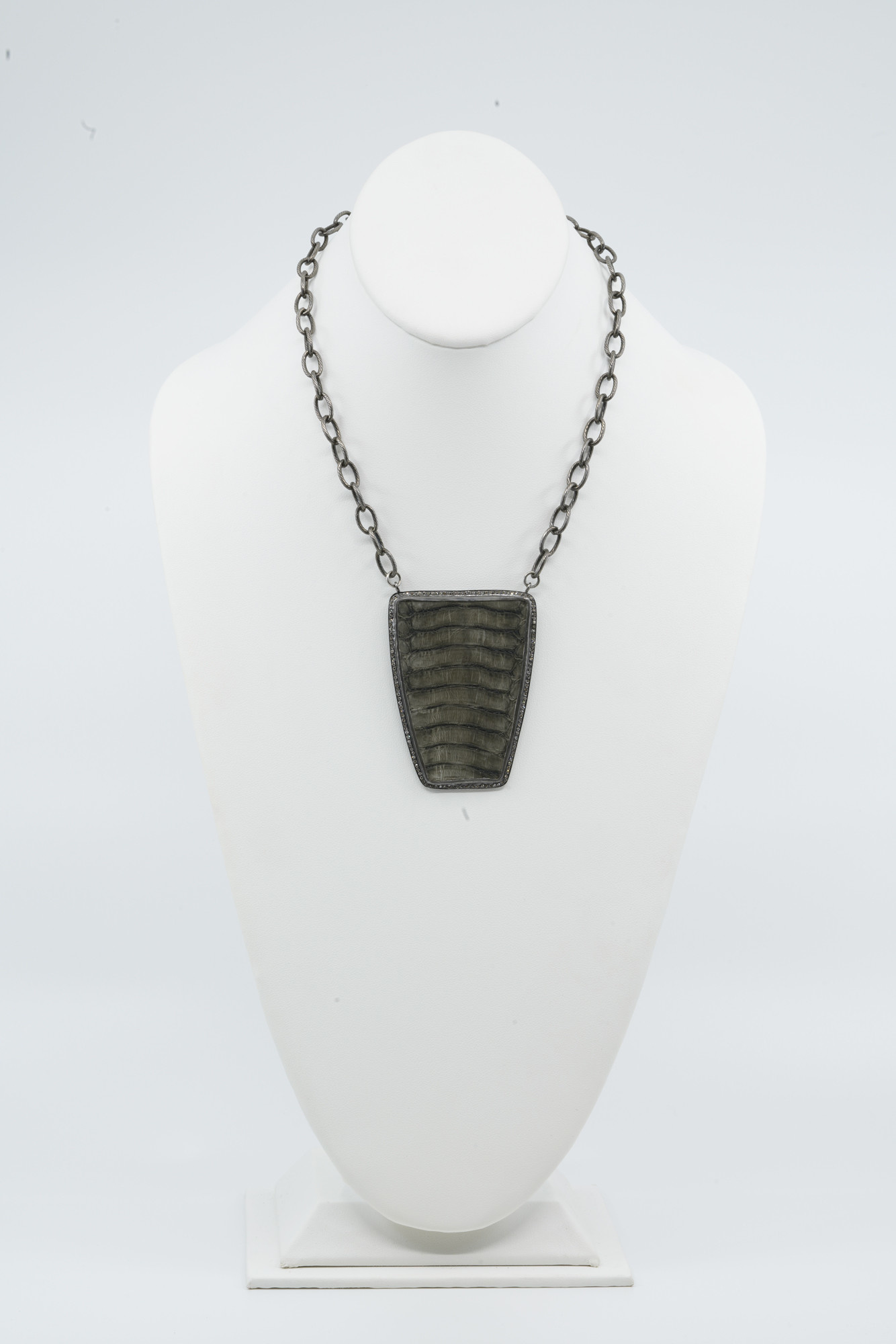 Large Python Belly Shield Necklace
