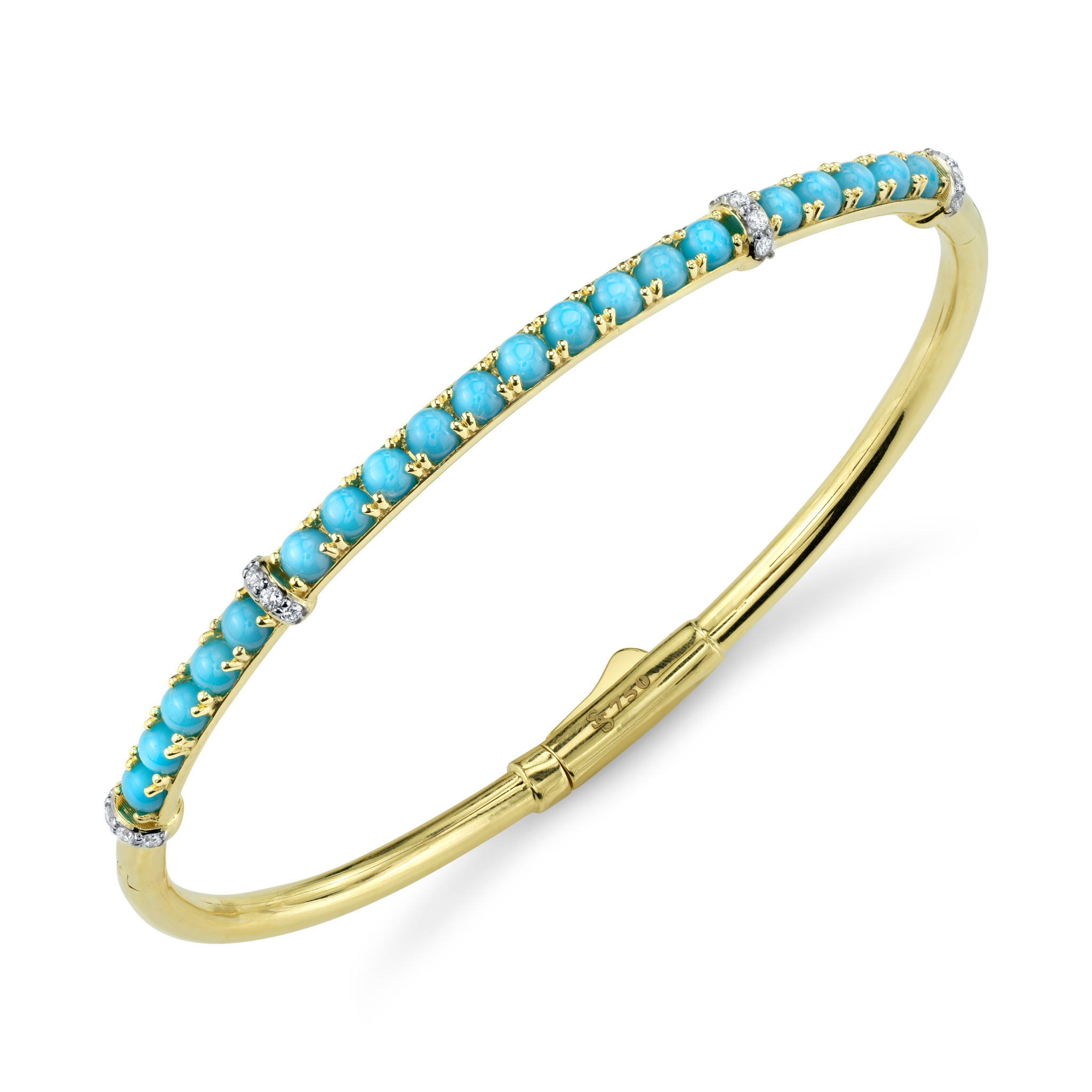 Turquoise and White Diamond Bracelet