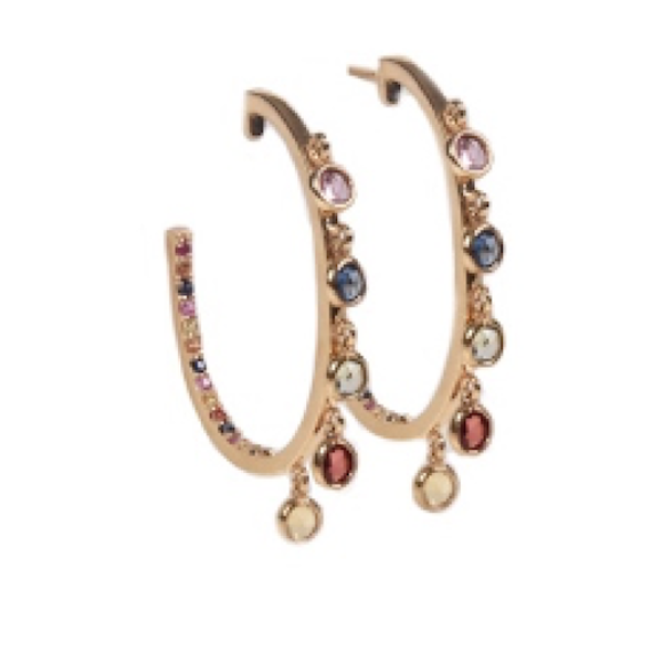 Large Multicolor Sapphire Stone Earrings