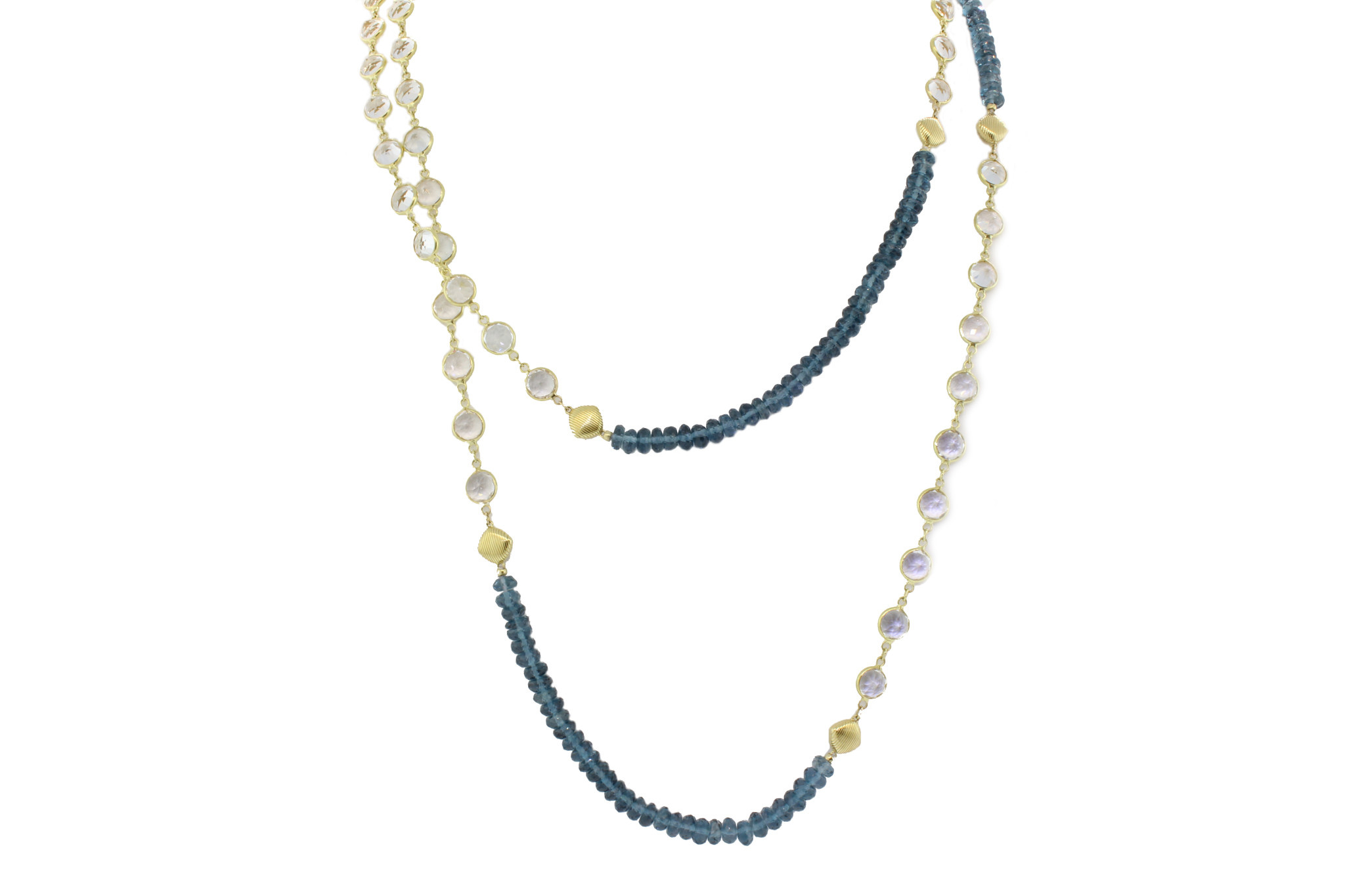 London Blue and White Topaz Chain