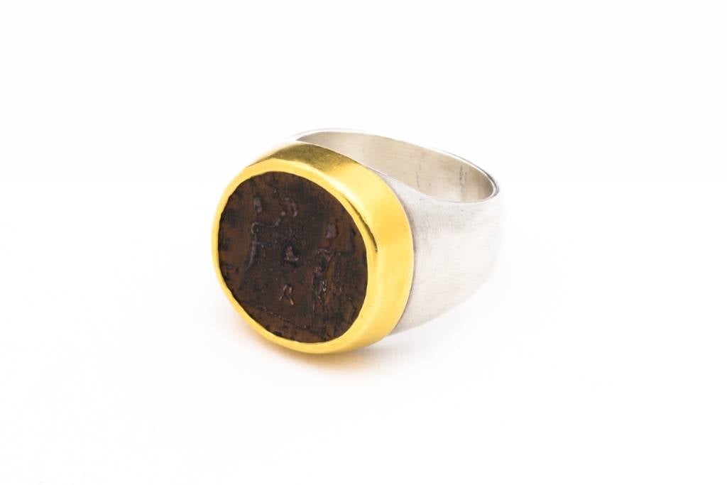 WOMENS SILVER COIN RING