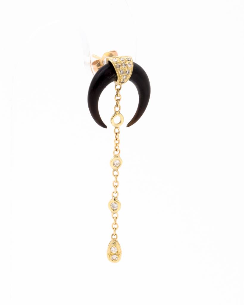 Jacquie Aiche Ebony Pave Tinkerbell Chain Single Earring Jacquie Aiche Ebony Pave