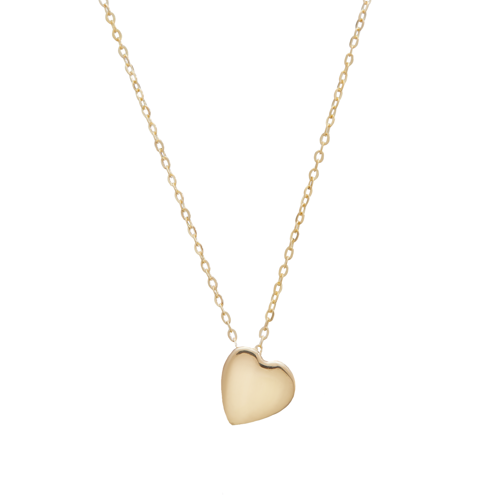Mini Heart of Gold Necklace made of 18K Gold on a 16"-18" Gold Chain