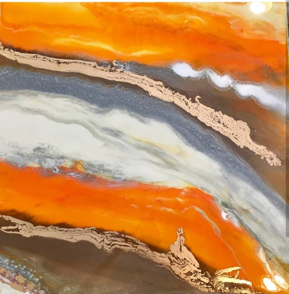 ORANGE ONYX TRIPTYCH *Sold*