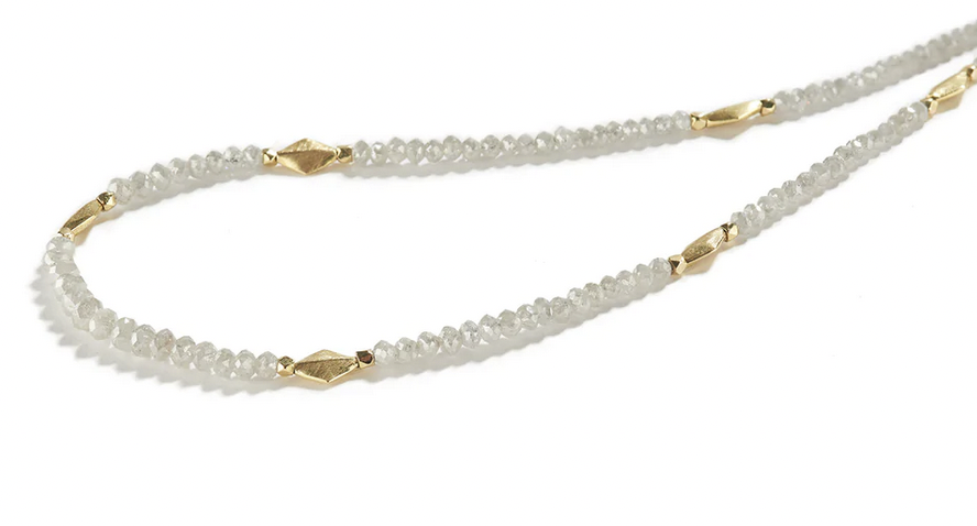 Long Olive Grey Diamond Necklace