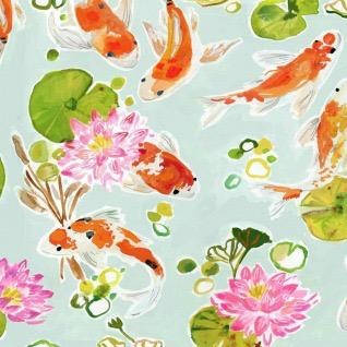 Tokyo Dreams Koi Pond In Multi Fabric Half Yards Stella Daw1396 Tokyo Dreams Koi Pond In Multi Fabric Half Yards Stella Daw1396