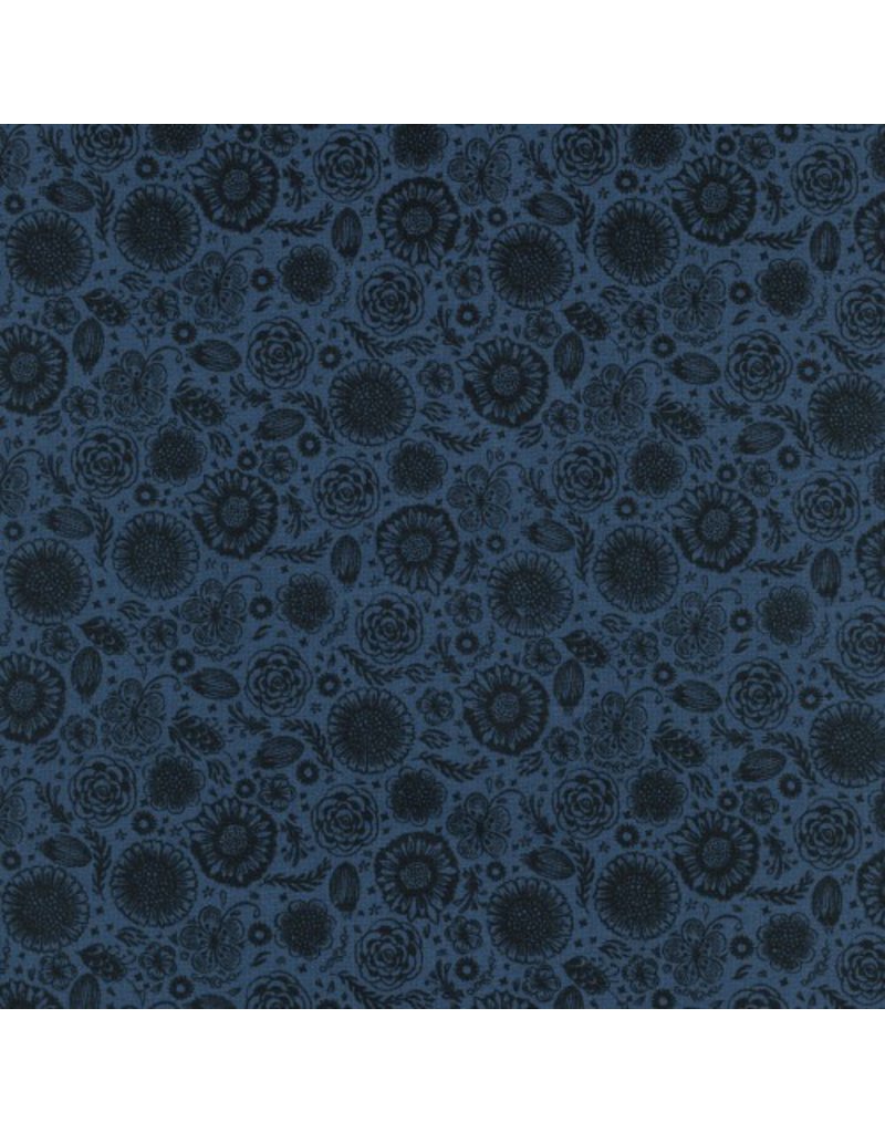 Cotton Steel Lawn Lawnquilt Forest Floor In Midnight Cotton Lawn Lawnquilt Forest Floor