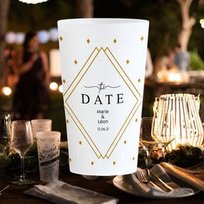 Wedding cups gold diamond