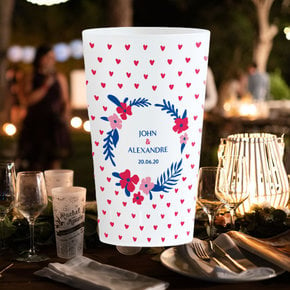 Wedding cups small red hearts