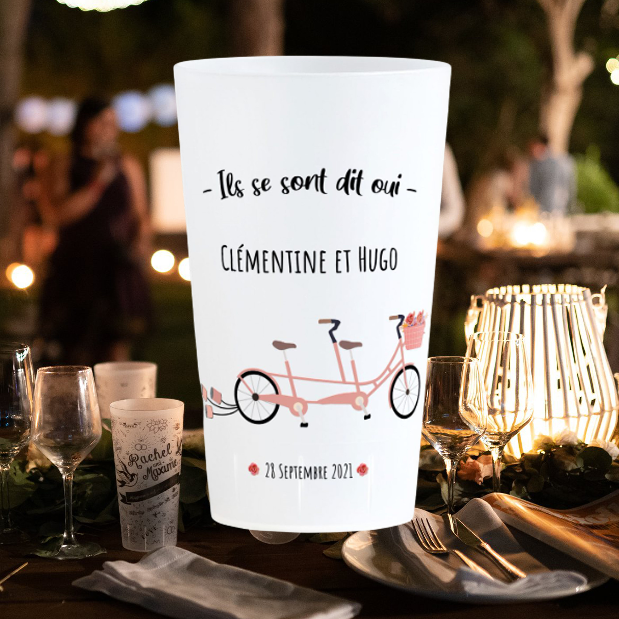Wedding cups tandem cycle