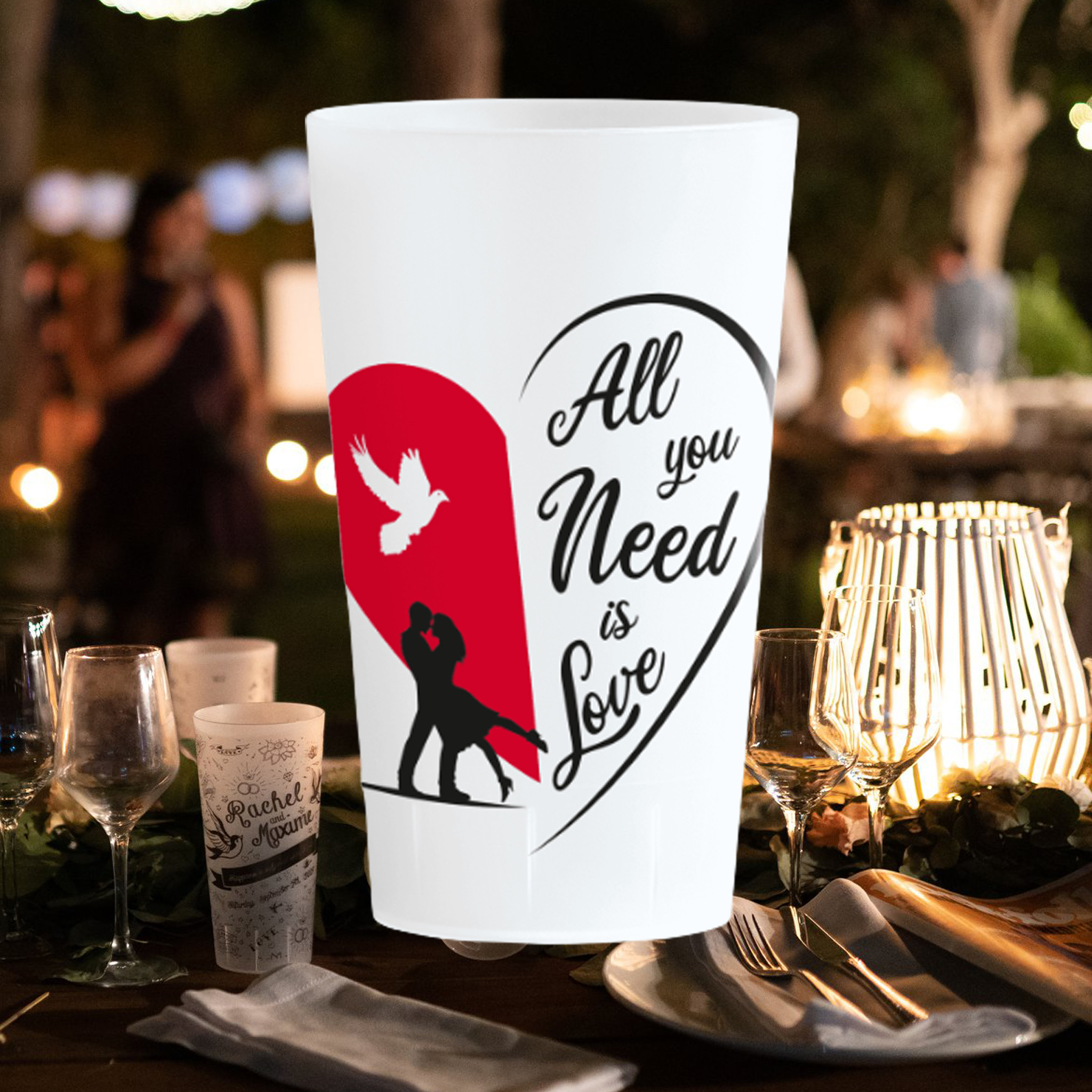 Wedding cups Red heart