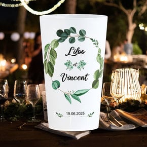 Wedding cups Vegetal Wreath