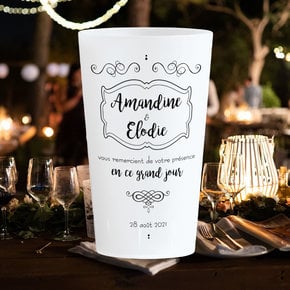 Verres mariage Etiquette Vintage