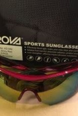 farrova Farrova Shiny Red Sunglasses + Prescription Slot + 5 Lenses (different colors)