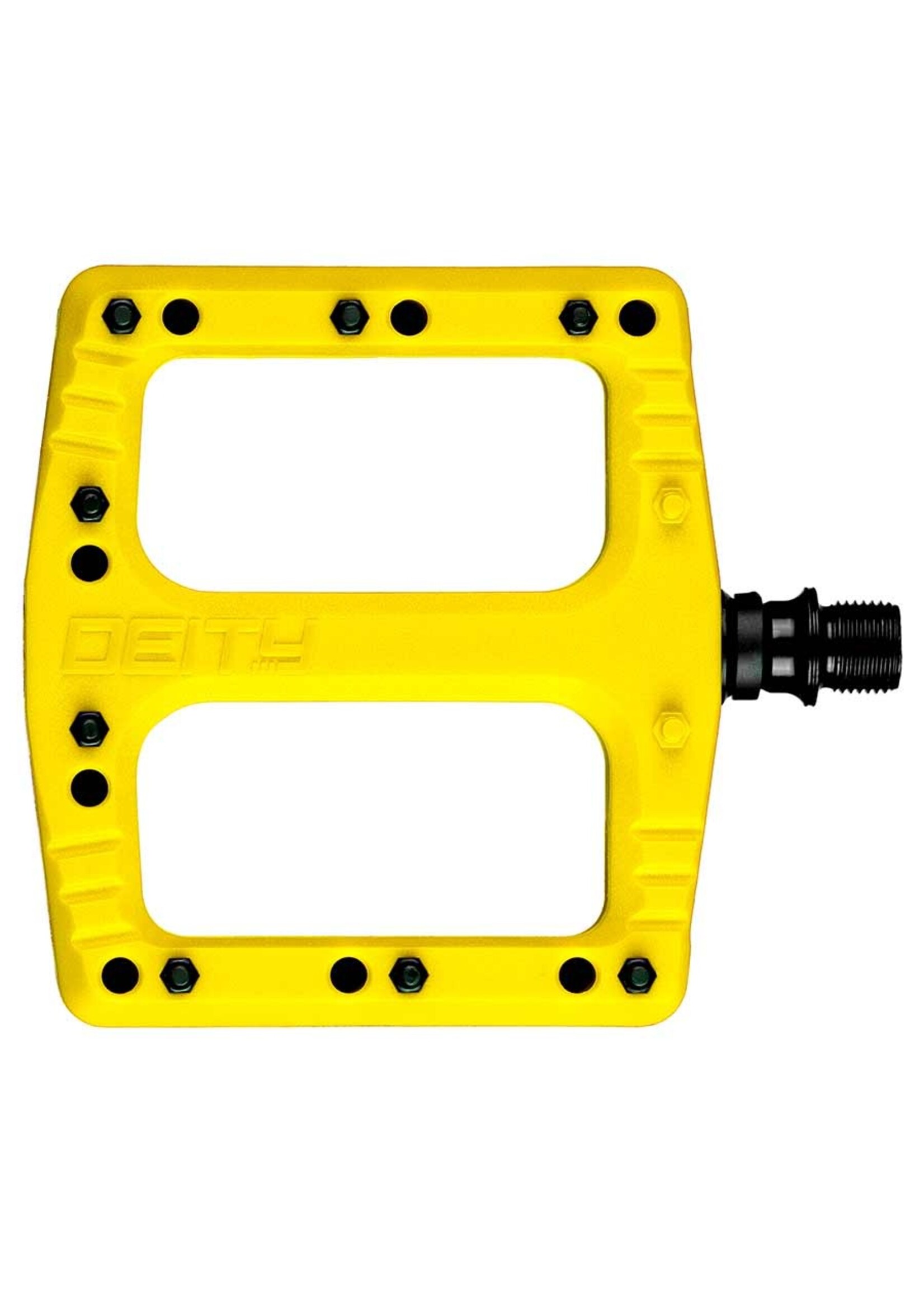 Deity Yellow Deftrap Nylon Platform Pedal Cr-Mo Spindle Deity
