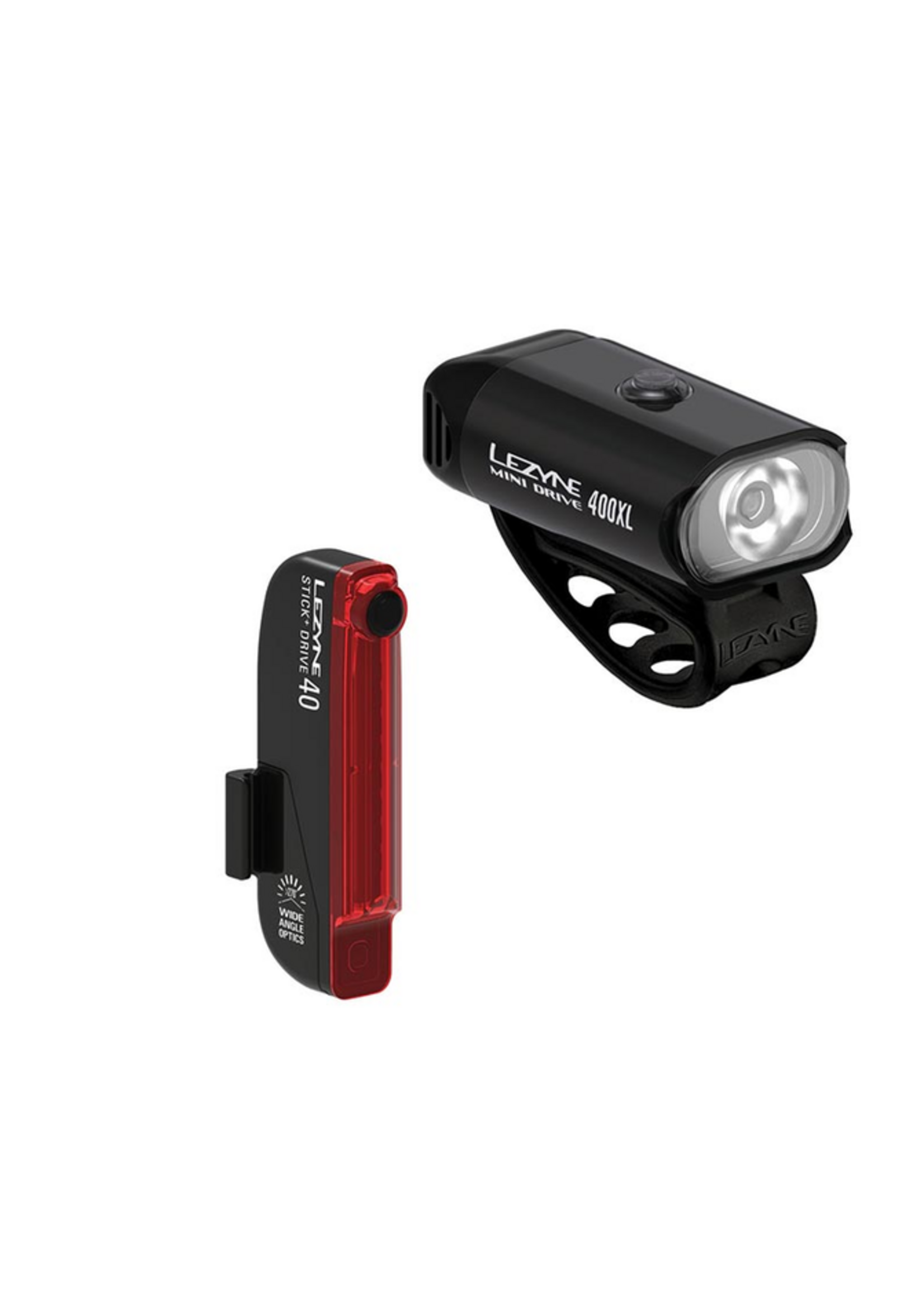Lezyne Lezyne, Mini Drive 400XL / Stick+ Drive, Light, Front and Rear, Black, Set