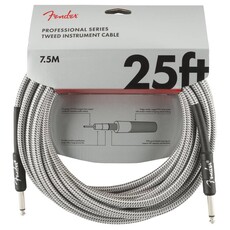 Fender NEW Fender Professional Series Cable 25' Straight/Straight - White Tweed