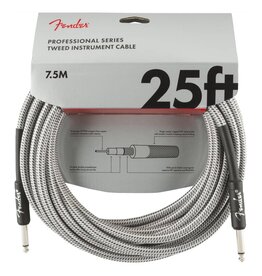 Fender NEW Fender Professional Series Cable 25' Straight/Straight - White Tweed
