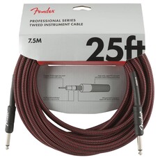 Fender NEW Fender Professional Series Cable - 25' - Straight/Straight - Red Tweed