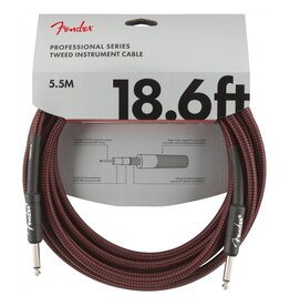 Fender NEW Fender Professional Series Cable - 18.6' - Straight/Straight - Red Tweed