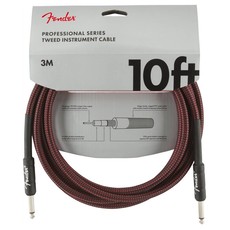 Fender NEW Fender Professional Series Cable - 10' - Straight/Straight - Red Tweed